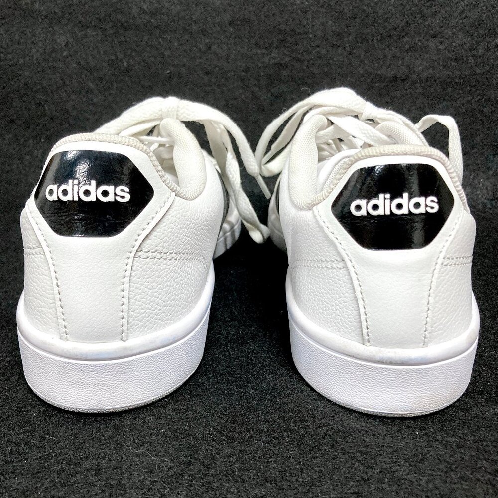 Womens Adidas Shoes Size 10 White Black Cloudfoam Court Sneakers - Picture 7 of 10
